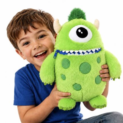 Kids Worry Yummy Jumbo Cuddly Monster Plush Soft Toy With Zip Up Mouth Pocket Comfort Gift Character Plush Toy