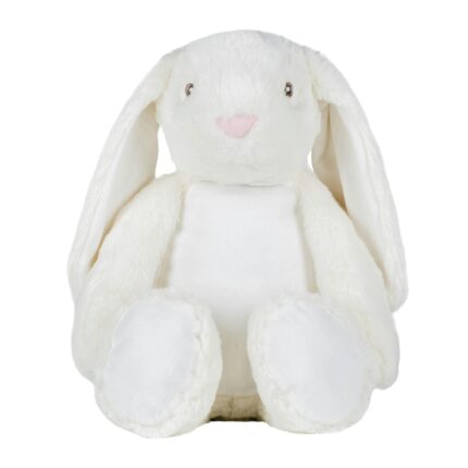 Mumbles Zippie Bunny Teddy Bear - Cream - One Size Animal Soft Toy