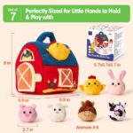 Plush Barn with Stuffed Farm Animals, Rattle, Crinkle Paper & Baby Mirror - Image 4