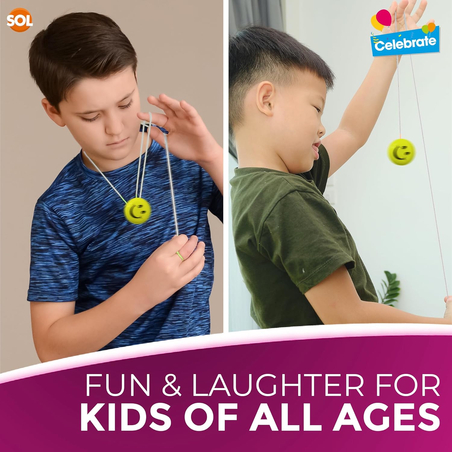 24pk Kids Yoyos – Assorted Smiley Design Yo-Yos for Party Bag Fillers, Fun Lightweight Toys for Beginners & Children’s Parties - Image 5