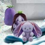 Bunny Aubergine Soft Toy Folding Plush Cute Cuddly Fluffy Rabbit 35cm Aubergine - Image 3
