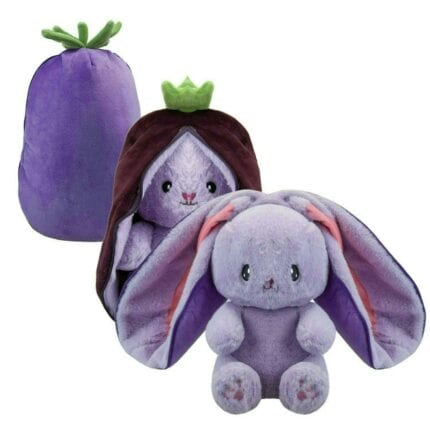 Bunny Aubergine Soft Toy Folding Plush Cute Cuddly Fluffy Rabbit 35cm Aubergine Christmas Plush Toy