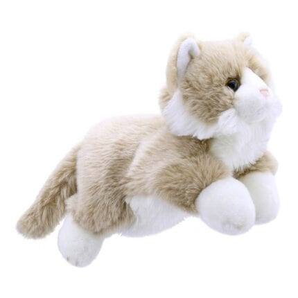 Cat - Beige & White - Full-Bodied Animal Soft Toy