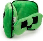 Creeper shaped plush travel pillow and eye mask. Kids travel accessories for sleeping on airplane. Flight plane neck pillow. - Image 3