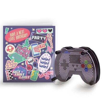 Gaming Birthday Card And Video Game Controller Pin Art Fidget Toy - Card And Gift Bundle Fidget Toy