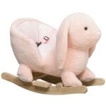 HOMCOM Cute Kids Ride-On Rocking Rabbit with Sound Seat Belt Plush Body Animal Soft Toy