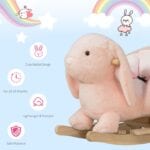 HOMCOM Cute Kids Ride-On Rocking Rabbit with Sound Seat Belt Plush Body - Image 5