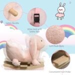 HOMCOM Cute Kids Ride-On Rocking Rabbit with Sound Seat Belt Plush Body - Image 6