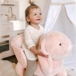 HOMCOM Cute Kids Ride-On Rocking Rabbit with Sound Seat Belt Plush Body - Image 8