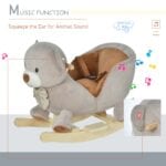 HOMCOM Kids Children Rocking Horse Plush Ride On Bear Seat with Sound Wood Base Seat Safety Belt Toddler Baby Toy for 18-36 Months Grey - Image 7
