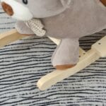 HOMCOM Kids Children Rocking Horse Plush Ride On Bear Seat with Sound Wood Base Seat Safety Belt Toddler Baby Toy for 18-36 Months Grey - Image 9