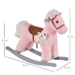 HOMCOM Kids Plush Ride-On Rocking Horse with Plush Toy Sound Handle Grip - Image 7