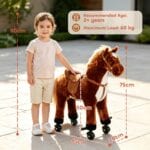HOMCOM Kids Walking Ride on Horse Toy Plush Walk Pony with Wheels Sound - Image 3
