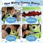 Kids Worry Yummy Jumbo Cuddly Monster Plush Soft Toy With Zip Up Mouth Pocket Comfort Gift - Image 6