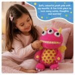 Kids Worry Yummy Monster Cuddly Plush Toy Gift Set of 3 - Jumbo, Large and Clip-On Sizes Included - Image 3