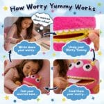 Kids Worry Yummy Monster Cuddly Plush Toy Gift Set of 3 - Jumbo, Large and Clip-On Sizes Included - Image 6