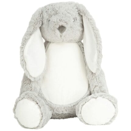 Mumbles Childrens/Kids Zippie Bunny Plush Toy - Grey - L Animal Soft Toy