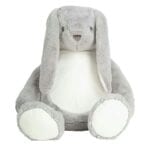 Mumbles Zippie Bunny Plush Toy - Grey/White - One Size Animal Soft Toy