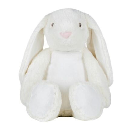 Mumbles Zippie Bunny Teddy Bear - Cream - One Size Animal Soft Toy