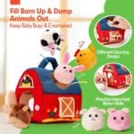 Plush Barn with Stuffed Farm Animals, Rattle, Crinkle Paper & Baby Mirror - Image 7