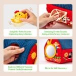 Plush Barn with Stuffed Farm Animals, Rattle, Crinkle Paper & Baby Mirror - Image 8