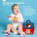 Plush Barn with Stuffed Farm Animals, Rattle, Crinkle Paper & Baby Mirror - Image 9
