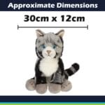 PMS American Short Hair Cat Soft Toy Grey - 30cm x 12cm - Image 2