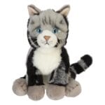 PMS American Short Hair Cat Soft Toy Grey - 30cm x 12cm Animal Soft Toy