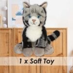 PMS American Short Hair Cat Soft Toy Grey - 30cm x 12cm - Image 4