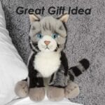 PMS American Short Hair Cat Soft Toy Grey - 30cm x 12cm - Image 5