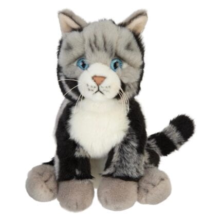 PMS American Short Hair Cat Soft Toy Grey - 30cm x 12cm Animal Soft Toy