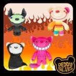PMS Deddy Bears Smirkkitty Plush 30cm x 12.8cm in Coffin Box - Purple - Image 6