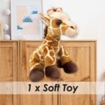 PMS Giraffe Premium Soft Toy Wildlife Zoo Animals Yellow - 30cm x 12cm - Image 4