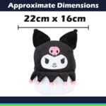 PMS Kuromi Oval Cushion Plush Black - 22cm x 16cm - Image 2