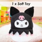 PMS Kuromi Oval Cushion Plush Black - 22cm x 16cm - Image 3
