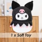 PMS Kuromi Oval Cushion Plush Black - 22cm x 16cm - Image 4