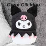 PMS Kuromi Oval Cushion Plush Black - 22cm x 16cm - Image 5