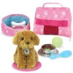 Sophia's by Teamson Kids Plush Puppy with Carrier and Accessories for 18in Dolls Animal Soft Toy