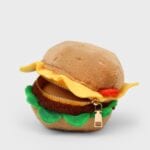 Suck UK Plush Burger Case - Fun Zipper Storage Pouch Animal Soft Toy
