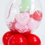 Valentine's Day You're Pear-fect Hand Drawn Hearts Stuffed Balloon Display Keepsake Gift with Pear Plush Toy - Inflated Balloon In A Box | Red - Image 4
