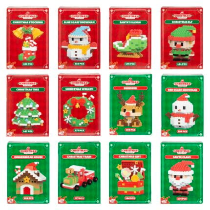 vfm-estore Christmas Plush Building Blocks Set - 12-Piece Multicolour Christmas Plush Toy