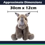 vfm-estore Rhino Premium Soft Toy Wildlife Zoo Animals Grey - 30cm x 12cm - Image 2