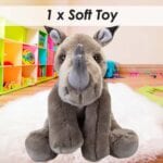 vfm-estore Rhino Premium Soft Toy Wildlife Zoo Animals Grey - 30cm x 12cm - Image 3