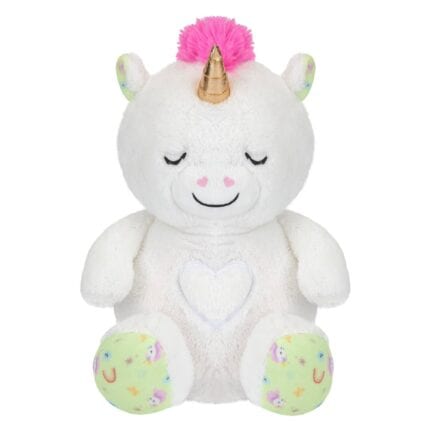 vfm-estore Snoozies Sleepy Unicorn Soft Toy - White 30cm x 16cm Animal Soft Toy