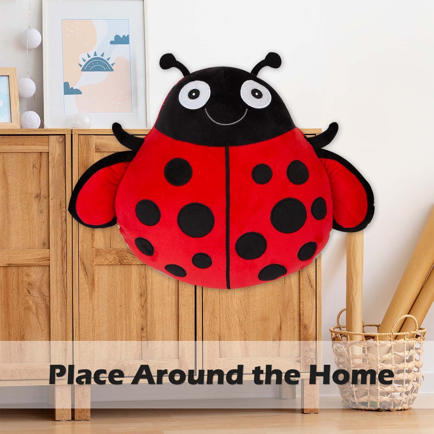 vfm-estore Wall Decoration Plush Lady Bird 36 x 37 cm Red - Festive Christmas Ornament - Image 4
