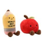 Widdop Gifts World's Best Teacher Pencil and Apple Plush Set - Image 2